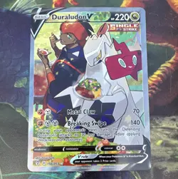 Pokemon TCG Duraludon V Evolving Skies Ultra Rare Single Strike Holo 198/203 - Image 1