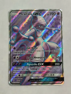 Pokemon TCG Mewtwo GX Full Art Holo Ultra Rare 72/73 Shining Legends ENG 2017 - Image 1