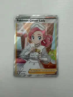 Pokemon TCG Pokemon Center Lady Vivid Voltage 185/185 Holo Full Art Ultra Rare - Image 1