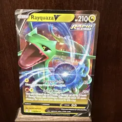 Pokemon TCG Rayquaza V 110/203 Evolving Skies Rapid Strike Holo Ultra Rare - Image 1