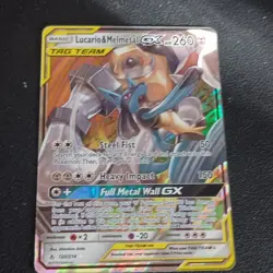 Pokemon TCG Lucario & Melmetal GX Ultra Rare Full Art TAG TEAM Holo 120/214 - Image 1