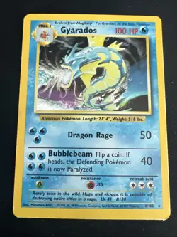 1999 Base Set Vintage Pokemon 2 Card Lot: Holo 1st Edition Machamp & Gyarados - Image 2