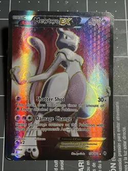 Pokemon Mewtwo-EX TCG Full Art Ultra Rare Holo Card Breakthrough 158/162 MP - Image 1
