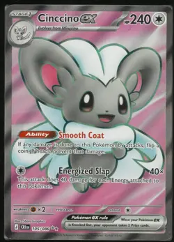 Cinccino ex 105/086 Ultra Rare Chaos Rising Pokemon Holo Near Mint - Image 1