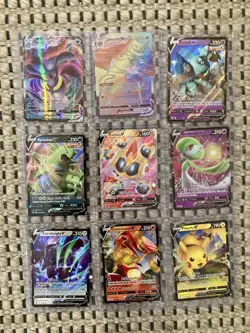 Pokemon Card Ultra Rare Bundle Lot - Tyranitar V, Orbeetle VMAX, Pikachu - Image 1