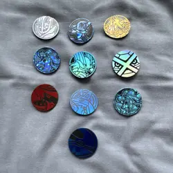 Pokemon TCG Coin Lot Bundle (10 Coins) - Groudon Lucario Dialga Kyogre - Image 1