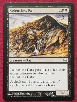 Magic The Gathering FIFTH DAWN RELENTLESS RATS black card MTG - Image 1