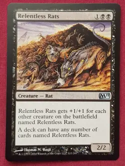 Magic The Gathering 2011 CORE SET M11 RELENTLESS RATS black card MTG - Image 1