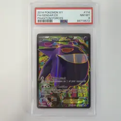 Pokemon TCG 2014 XY Phantom Forces Gengar EX 114/119 Holo Full Art PSA 8 - Image 1