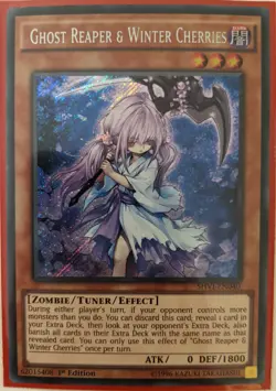 YuGiOh Ghost Reaper & Winter Cherries Secret Rare 1st Edition SHVI-EN040 - Image 1