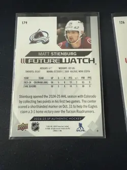 2024-25 SP Authentic Future Watch #179 Matt Stienburg - Avalanche 842/999 - Image 2