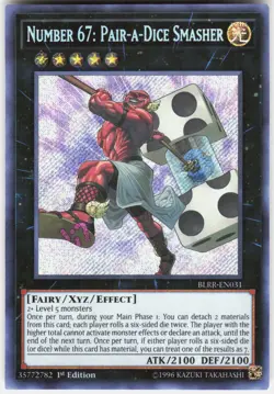 Number 67: Pair-a-Dice Smasher BLRR-EN031 Battles of Legend: Yu-Gi-Oh 1st ED NM - Image 1