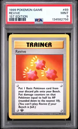 1999 Pokemon Game #89 Revive 1st Edition Shadowless PSA 9 MINT - Image 1