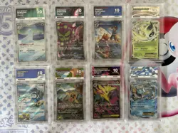 Pokemon TCG Ace Graded Cards Bundle, 8 Cards, 6 X Gem Mint 10 - English + JP - Image 1