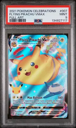 2021 Pokemon Celebrations #007 FA Flying Pikachu VMAX PSA 9 MINT - Image 1