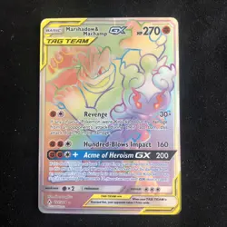 Marshadow & Machamp GX 221/214 SM - Unbroken Bonds Secret Rare Pokemon Card - Image 1