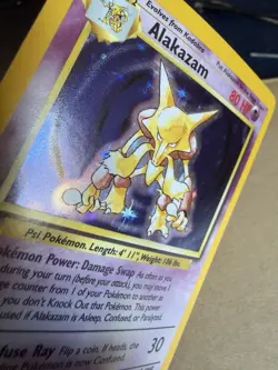 Pokemon TCG Alakazam Base Set 1/102 Holo Unlimited Holo Rare LP Clean Holo! - Image 3