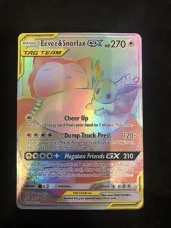 Eevee & Snorlax GX 191/181 Secret Rare Team Up Pokemon Card NM/M - Image 1