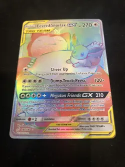 Eevee & Snorlax GX 191/181 Secret Rare Team Up Pokemon Card NM/M - Image 2