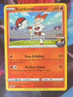 Pokemon TCG Scorbunny on the Ball Promo Card 004/005 2020 English - Image 1