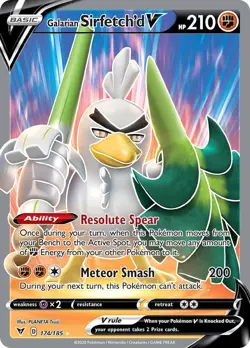 Galarian Sirfetch'd V (174/185) Full Art | Pokemon TCG Vivid Voltage | Near Mint - Image 1