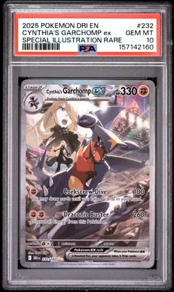 2025 POKEMON DRI EN-DESTINED RIVALS #232 CYNTHIA'S GARCHOMP EX PSA 10 - Image 1