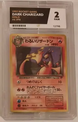 Ace 2 Dark Charizard Team Rocket no. 006 4/82 JAP Pokemon Cards TCG Poss PSA 4 5 - Image 1