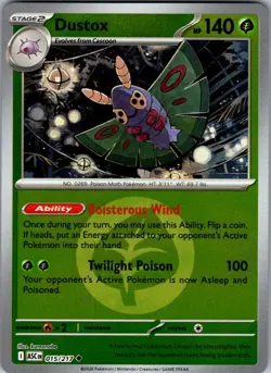 Dustox (Energy Symbol Pattern) 015/217 Ascended Heroes Pokemon Reverse Holo NM - Image 1