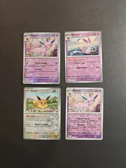 Pokemon TCG Espeon Slyveon Eevee Cards Lot Of 4 - Image 1