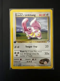 Pokemon Gym Heroes Brock's Lickitung 1st Edition #41 NM - Image 1