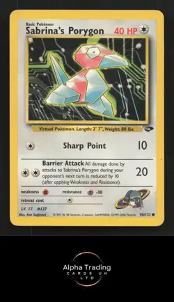 Sabrina's Porygon 98/132 Common Gym Challenge Pokemon Unlimited MP - Image 1