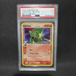 2005 Pokemon: LARVITAR 73/113 - [Reverse Holo] - [EX Delta Species Set] - PSA 5 - Image 1