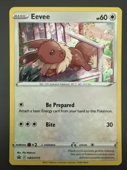 Eevee SWSH175 SWSH: Sword & Shield Promo Cards Holo Pokemon TCG - LP - Image 1