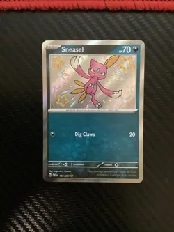 Sneasel 182/091 Shiny Rare Paldean Fates Pokemon NM - Image 1