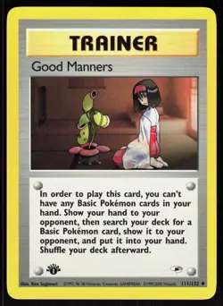 Good Manners 111/132 Uncommon Gym Heroes Pokemon 1st Edition NM 01-08-125 - Image 1