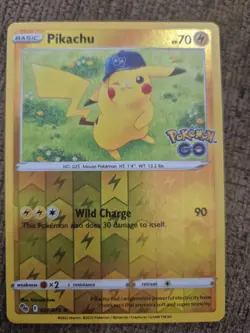 Pokemon TCG Pikachu Pokemon Go 028/078 Reverse Holo Holo Rare - Image 1