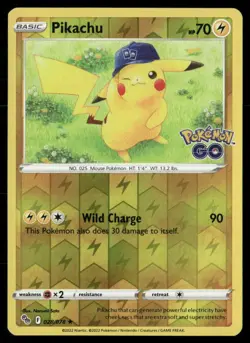 Pikachu (28) Reverse Holofoil Holo Rare Pokemon GO 028/078 NM - Image 1