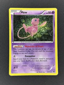 Pokemon TCG Mew 29/124 Holo Rare Fates Collide Played Condition Card - Image 1