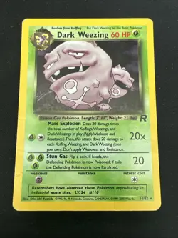 Dark Weezing 14/82 Rocket Set Vintage Pokemon Holo 2 Card Lot x2 - Image 2