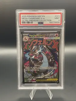 Mega Charizard X EX 023 Me: Mega Evolution Promo Holo Pokemon TCG PSA 9 - Image 1