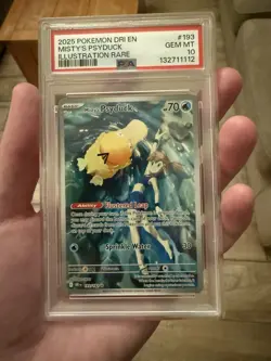 Pokemon TCG Misty's Psyduck Destined Rivals 193/182 Illustration Rare PSA 10 - Image 3
