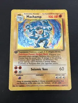1999 Base Set Vintage Pokemon 2 Card Lot: Holo 1st Edition Machamp 8/102 x2 - Image 4