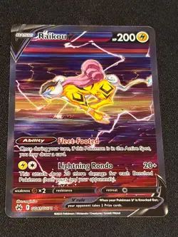 Pokemon TCG Raikou V Crown Zenith: Galarian Gallery Gg41/Gg70 Holo Ultra Rare - Image 1