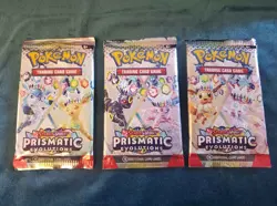 Pokemon Cards Prismatic Evolutions TCG Booster Packs, Lot of 3 - Image 1