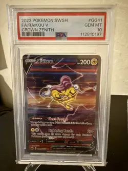 Pokemon TCG Raikou v Crown Zenith Holo Card GG41/GG70 PSA 10 Gem MT - Image 1