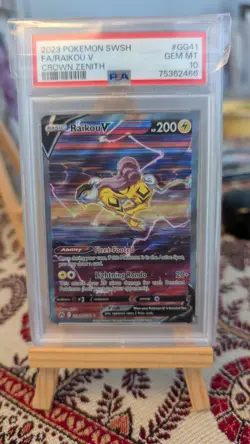 Pokemon TCG Raikou v Crown Zenith Holo Card GG41/GG70 PSA 10 GEM MT - Image 1