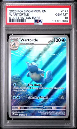 2023 POKEMON MEW EN-151 ILLUSTRATION RARE #171 WARTORTLE PSA 10 - Image 1