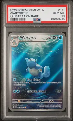 2023 POKEMON MEW EN-151 ILLUSTRATION RARE #171 WARTORTLE PSA 10 - Image 1