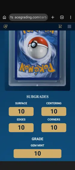 Pokemon TCG Charizard EX 199/165 151 - Ace 10 - PERFECT SUB GRADES - Image 3