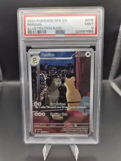 2024 POKEMON SFA EN-SHROUDED FABLE ILLUSTRATION RARE #078 PERSIAN PSA 9 - Image 1